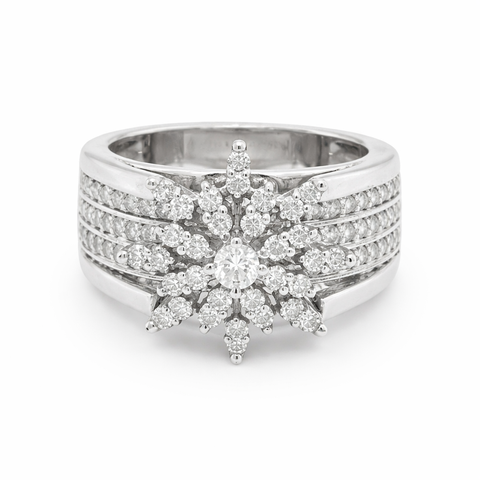 0.75 Ct TDW Diamond 10K White Gold Star Bright Special Ring