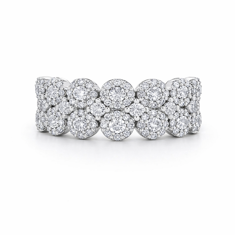 Stunning 14K White Gold Fancy Band with 1.13TDW of Diamonds