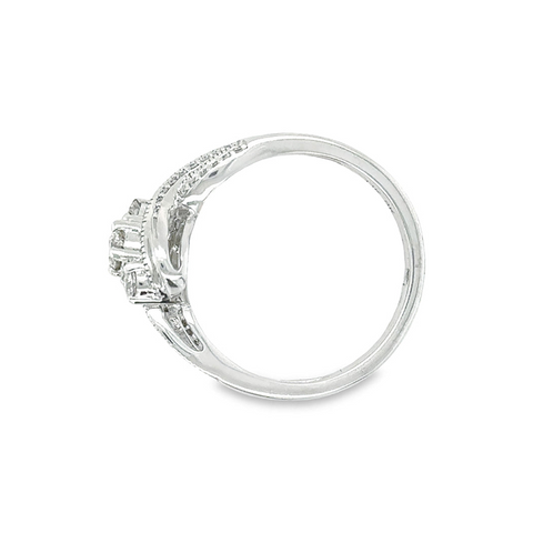 14K White Gold Diamond Engagement Ring with 0.33 Total Diamond Weight