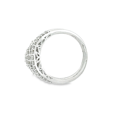 1.00TDW Elegant 10K White Gold Diamond Bridal Set