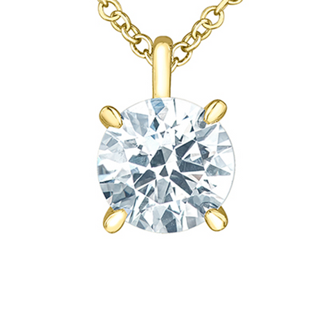 14K Yellow Gold 2.00CT Lab Grown Diamond Solitaire Pendant