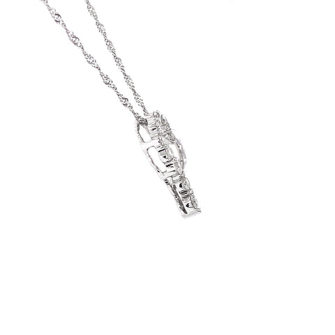 14K White Gold 0.45TDW Diamond Journey Heart Pendant