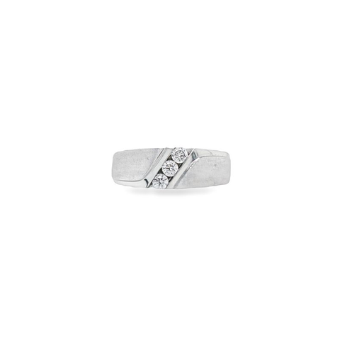 10K White Gold Diamond Men's Band With 0.25TDW