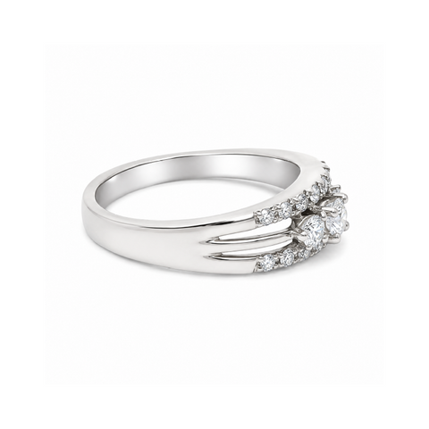 0.40 TDW Diamond 10K White Gold Ring