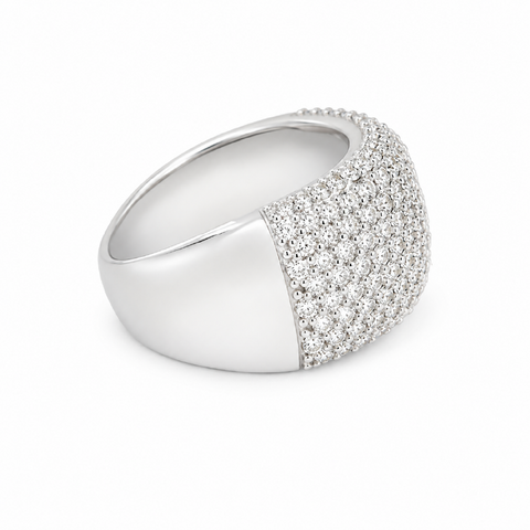 2.00TDW Diamond Pave Broad Band in 14K White Gold