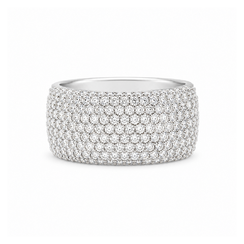 2.00TDW Diamond Pave Broad Band in 14K White Gold