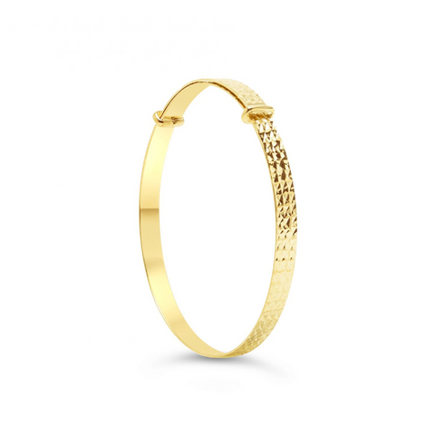 10k Yellow Gold Laser Cut Baby Bangle