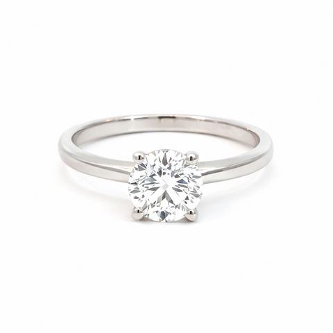 2.00 Carat Round Lab Grown Diamond Solitaire Ring in 14K White Gold