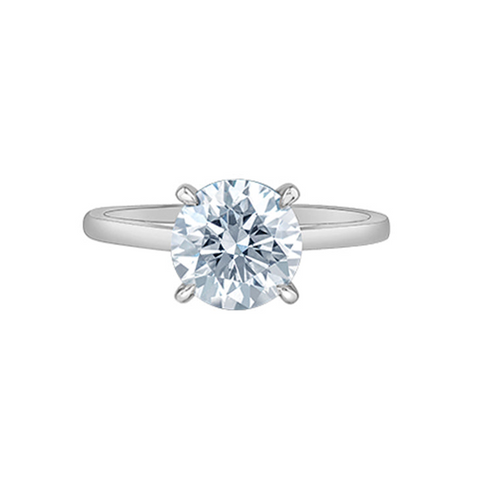 2.10CT Round Lab Grown Diamond Solitaire Ring in 14K White Gold