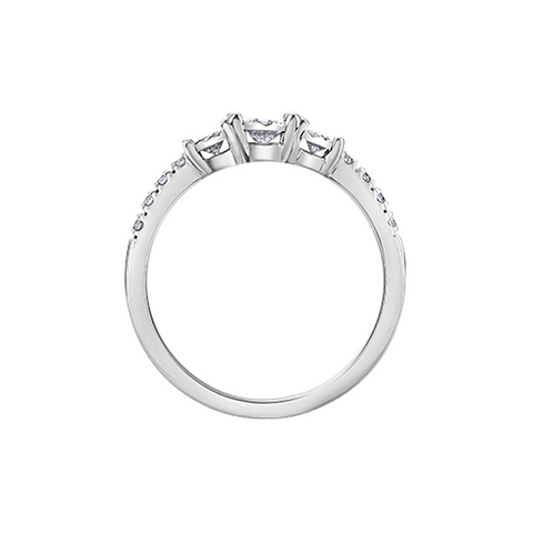 0.33TDW Diamond Illusion Wedding Ring Set in 10K White Gold