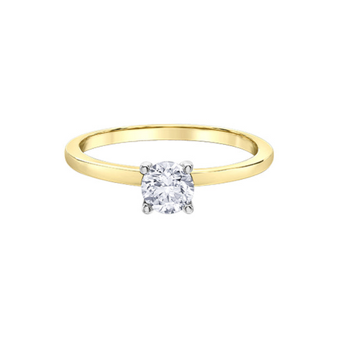 10K Yellow Gold 0.50CT Canadian Diamond Solitaire Ring