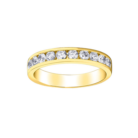 14K Yellow Gold 0.75TDW Diamond Channel-Set Band