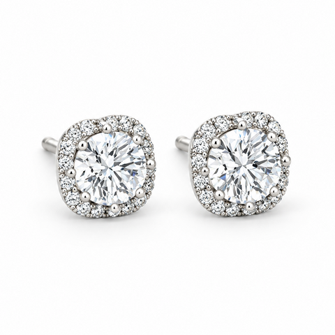 14K White Gold 1.10TDW Lab Grown Diamond Fancy Earrings