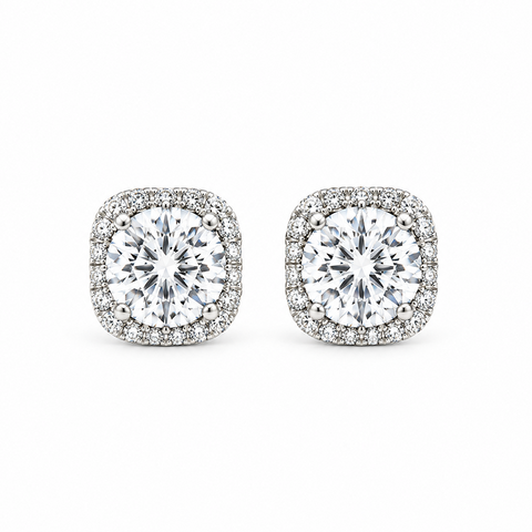 14K White Gold 1.10TDW Lab Grown Diamond Fancy Earrings