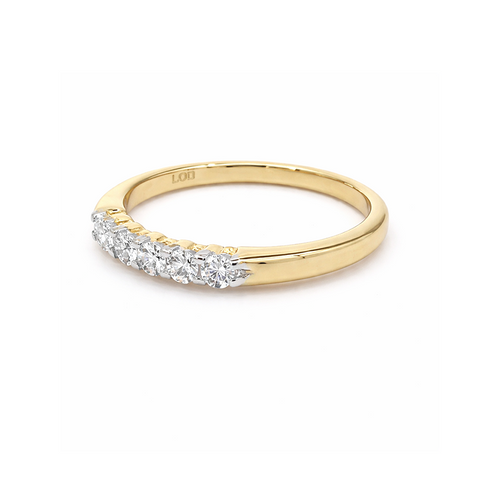 10K Yellow Gold 0.25TDW Lab Grown Diamond 5 Stone Band