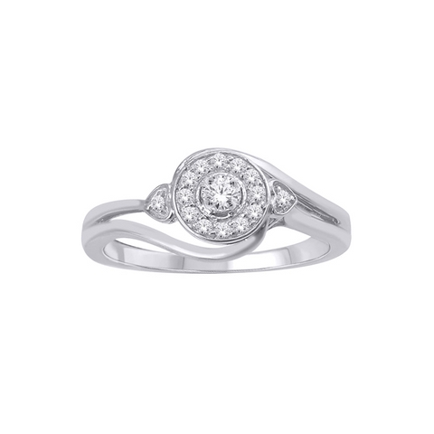 10K White Gold 0.15TDW Diamond Engagement Ring