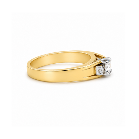 14K Yellow and White Gold 0.25CT Diamond Ring