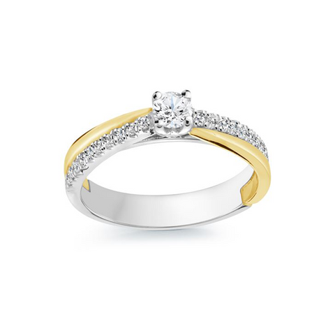 10K Yellow & White Gold 0.35 TDW Diamond Engagement Ring