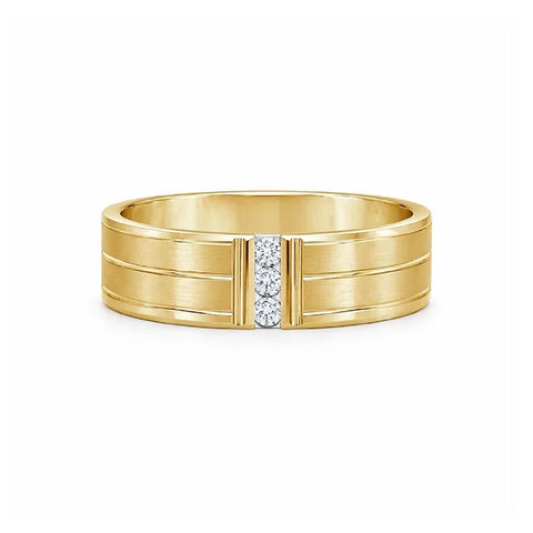 0.10 TDW Diamond Wedding Band In 10K Yellow Gold