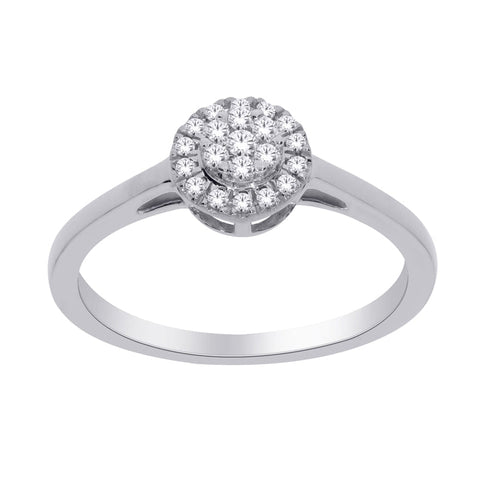 10K White Gold 0.15TDW Diamond Ring