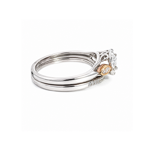 0.25 TDW 10K White and Pink Gold Diamond Bridal Set