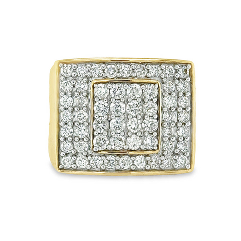 Stunning 2.00TDW Men's Diamond Ring in Lustrous 10K Yellow Gold