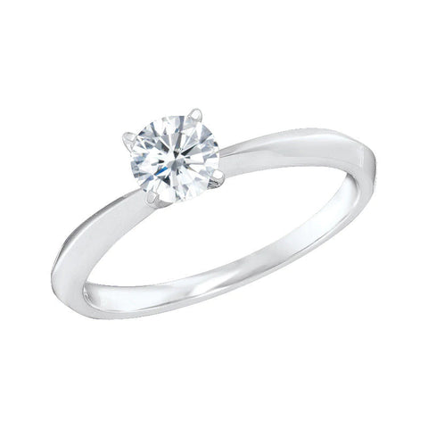 14K White Gold 0.50CT Diamond Solitaire Ring