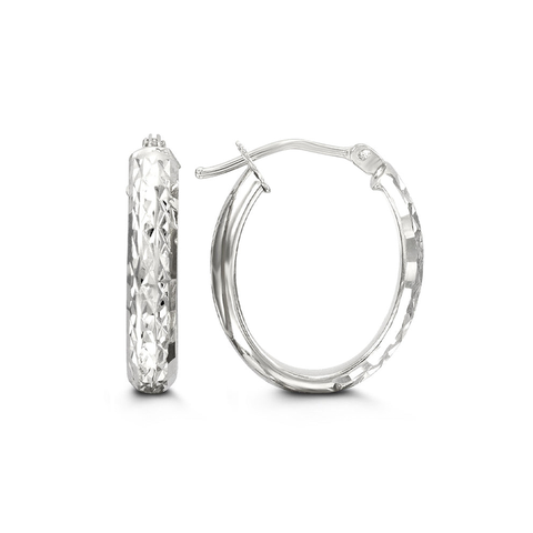 10K White Gold Hoop Earrings