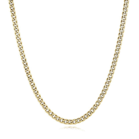 Gold IP Polished Stainless Steel 4.6mm Curb 22