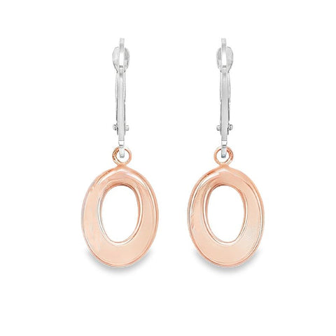 10K Rose and White Gold Fancy Drop Earrings