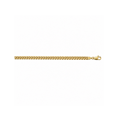 10, 14 Karat Yellow Gold Domed Link 4.2 mm Italian Bracelet