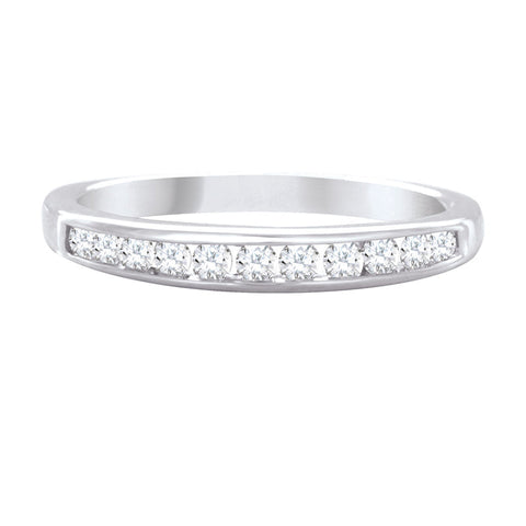 10 Karat White Gold 0.20TDW Diamond Semi Eternity Channel Set Band
