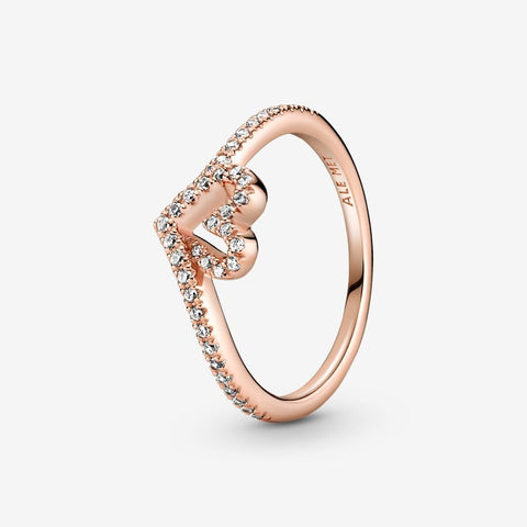 Pandora Sparkling Wishbone Heart Ring 189302C01