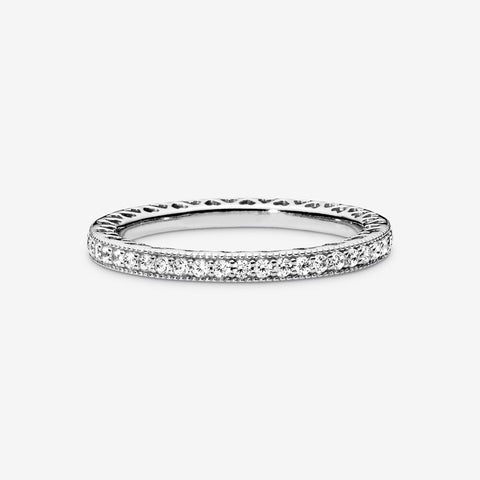 Pandora Sparkle & Hearts Sterling Silver Ring