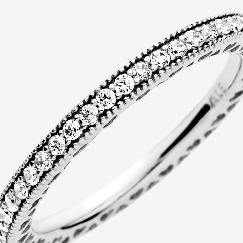Pandora Sparkle & Hearts Sterling Silver Ring