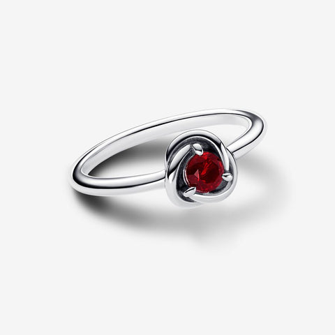 Pandora January Red Eternity Circle Ring