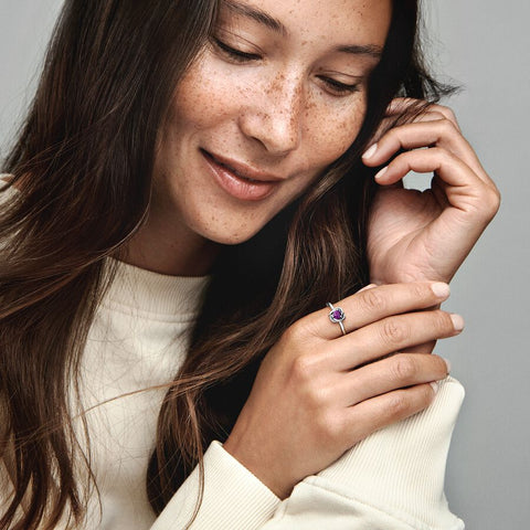 Pandora February Purple Eternity Circle Ring