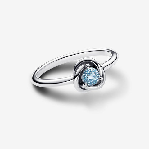 Pandora March Sea Aqua Blue Eternity Circle Ring