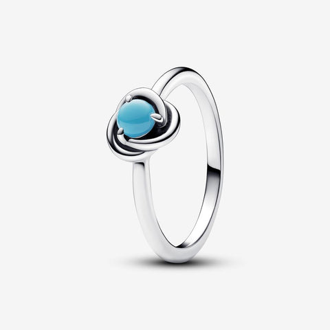 Pandora December Turquoise Blue Eternity Circle Ring