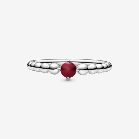 Pandora January Dark Red Beaded Ring
