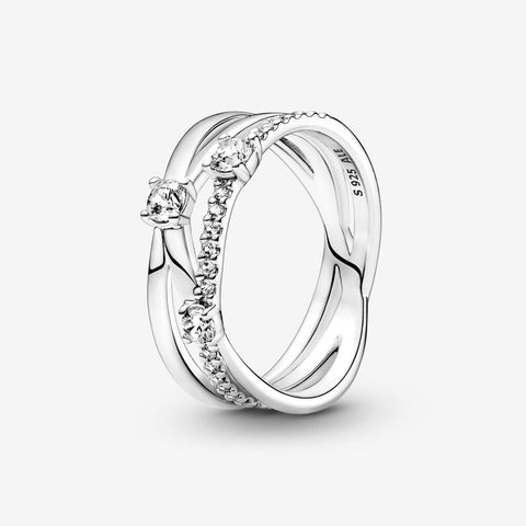 Pandora Sparkling Triple Band Ring