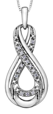 10K White Gold 0.05TDW Diamond Pendant
