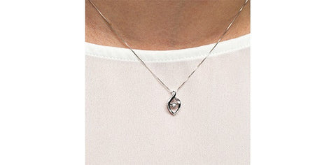 10K White Gold Diamond Pendant