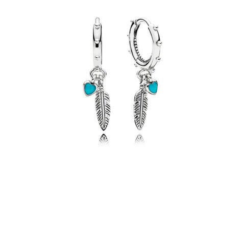 Pandora Spiritual Feathers Turquoise Enamel Feather