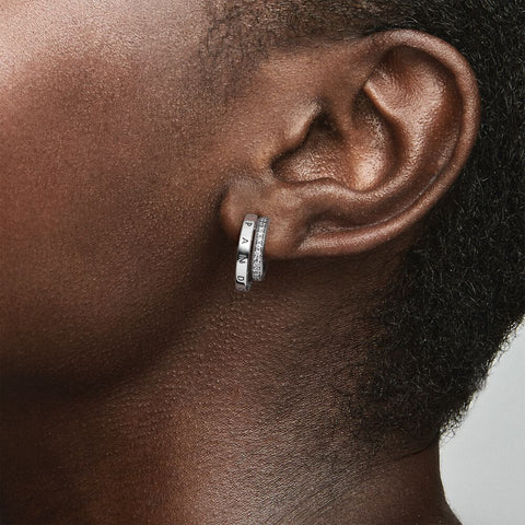 Pandora Pave Double Hoop Earrings 299056C01