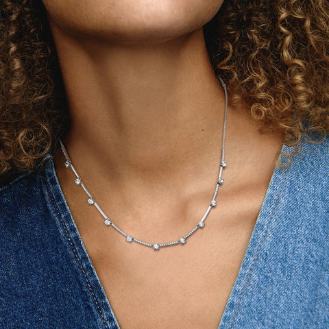Pandora Sparkling Pave Collier Bars Necklace