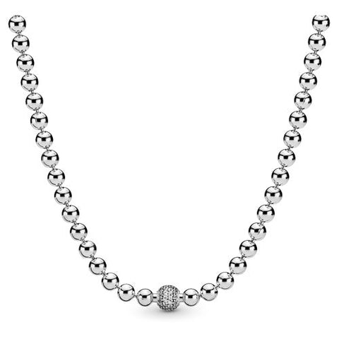 Pandora Beads and Pave Necklace