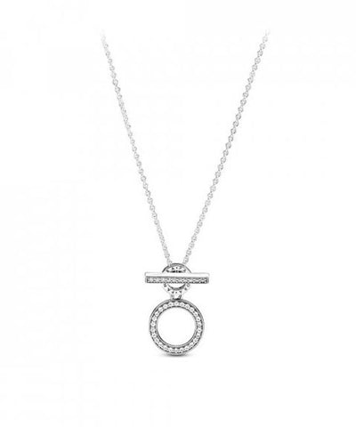 Pandora Double Hoop T-bar Necklace