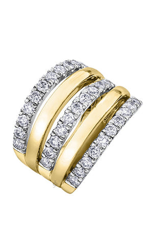 10K Yellow Gold 1.50tdw 33 Diamond Right Hand Ring
