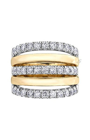 10K Yellow Gold 1.50TDW Diamond Right Hand Ring